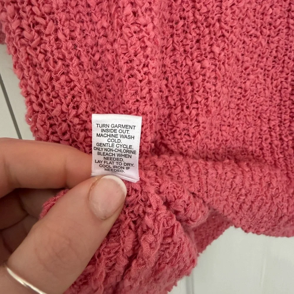 Versona Women’s Pink Short Sleeve Knit Sweater With Pocket Feminine Size Large - Picture 5 of 6